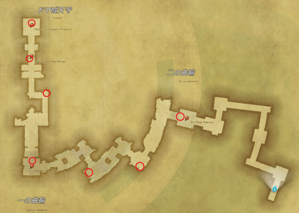 FF14 ドマ城 宝箱マップ